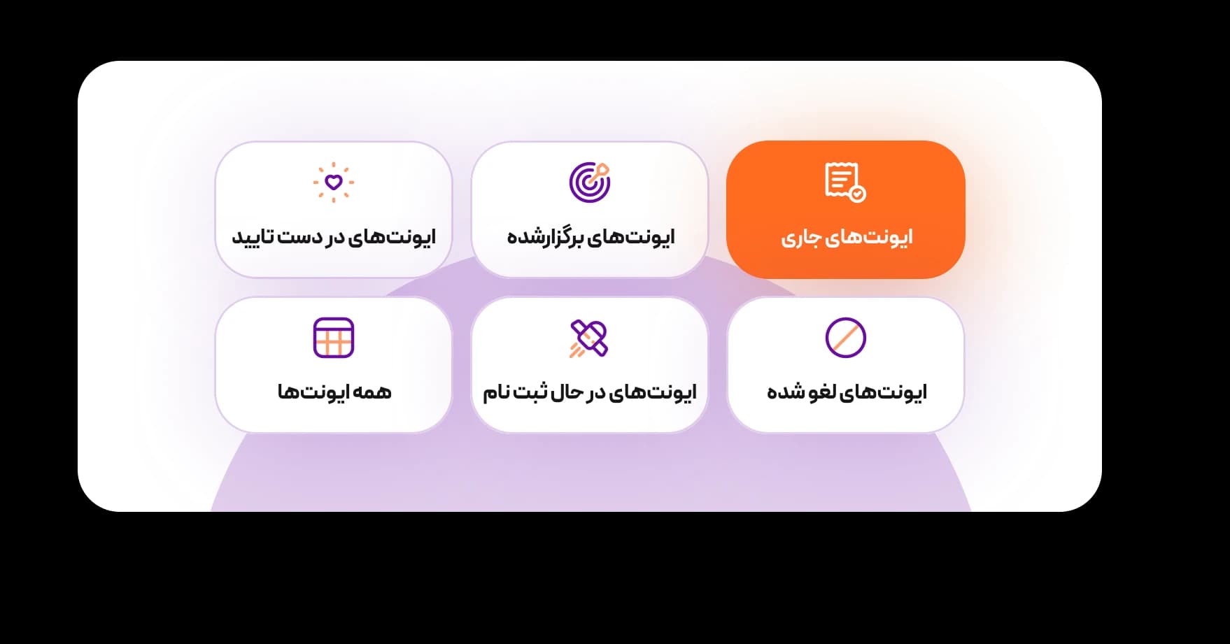 مدیریت ایونتها
